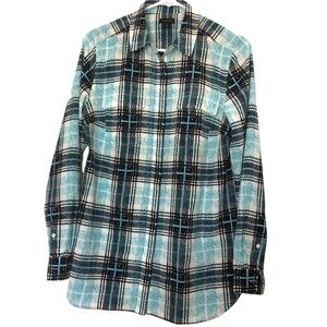 Talbots Plaid 2 Front Pocket Botton down Shirt Small
